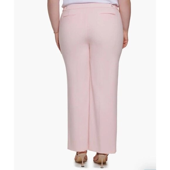 CALVIN KLEIN Womens Size 14W  Pink Highline Tab-Waist Ankle Length Pants NEW - Picture 2 of 2